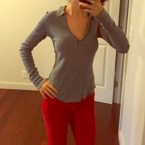 JAMES PERSE slate collared long sleeve